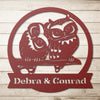 Personalized Owl Couple Metal Sign