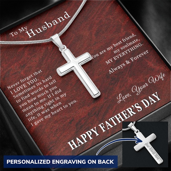 Fathers Day Gift From Wife Red Marble Look- Personalized Engraving