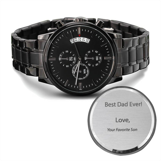 Best Dad Ever!  Favorite Son - Black Chronograph Watch