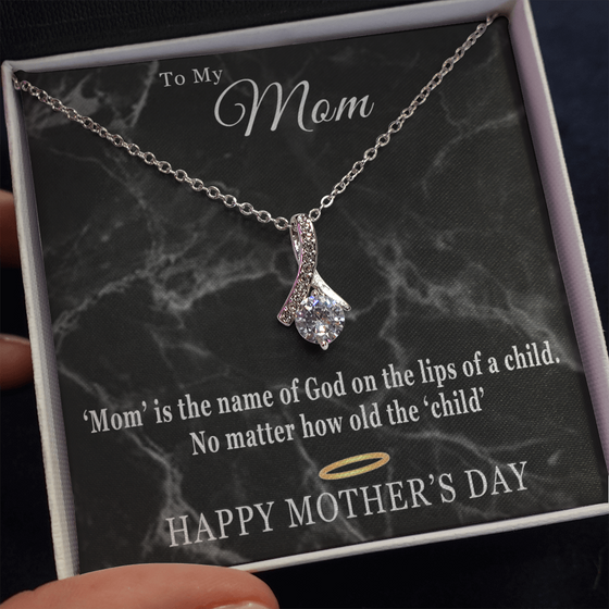 Mother's Day Gift-Lips of a Child-Blk Marble-Alluring Beauty Necklace